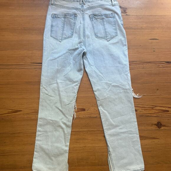 Good American 90s light was distressed baggy straight leg jeans SIZE 12 - Picture 6 of 6